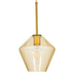 GLOBOSTAR® AMARIS 00869 Μοντέρνο Κρεμαστό Φωτιστικό Οροφής με Ντουί 1 x E27 AC 220-240V IP20 - Χρυσό Πλατίνα & Μελί - Μ22 x Π22 x Y22cm - Image 4