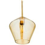 GLOBOSTAR® AMARIS 00869 Μοντέρνο Κρεμαστό Φωτιστικό Οροφής με Ντουί 1 x E27 AC 220-240V IP20 - Χρυσό Πλατίνα & Μελί - Μ22 x Π22 x Y22cm - Image 5