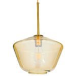 GLOBOSTAR® AMARIS 00870 Μοντέρνο Κρεμαστό Φωτιστικό Οροφής με Ντουί 1 x E27 AC 220-240V IP20 - Χρυσό Πλατίνα & Μελί - Μ30 x Π30 x Y22cm