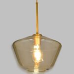 GLOBOSTAR® AMARIS 00870 Μοντέρνο Κρεμαστό Φωτιστικό Οροφής με Ντουί 1 x E27 AC 220-240V IP20 - Χρυσό Πλατίνα & Μελί - Μ30 x Π30 x Y22cm - Image 2