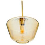 GLOBOSTAR® AMARIS 00870 Μοντέρνο Κρεμαστό Φωτιστικό Οροφής με Ντουί 1 x E27 AC 220-240V IP20 - Χρυσό Πλατίνα & Μελί - Μ30 x Π30 x Y22cm - Image 5