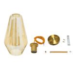 GLOBOSTAR® AMARIS 00871 Μοντέρνο Κρεμαστό Φωτιστικό Οροφής με Ντουί 1 x E27 AC 220-240V IP20 - Χρυσό Πλατίνα & Μελί - Μ17 x Π17 x Υ30cm - Image 7