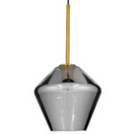 GLOBOSTAR® AMARIS 00872 Μοντέρνο Κρεμαστό Φωτιστικό Οροφής με Ντουί 1 x E27 AC 220-240V IP20 - Χρυσό Πλατίνα & Μαύρο Φιμέ - Μ22 x Π22 x Y22cm - Image 4