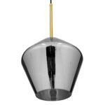 GLOBOSTAR® AMARIS 00872 Μοντέρνο Κρεμαστό Φωτιστικό Οροφής με Ντουί 1 x E27 AC 220-240V IP20 - Χρυσό Πλατίνα & Μαύρο Φιμέ - Μ22 x Π22 x Y22cm - Image 5