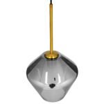 GLOBOSTAR® AMARIS 00872 Μοντέρνο Κρεμαστό Φωτιστικό Οροφής με Ντουί 1 x E27 AC 220-240V IP20 - Χρυσό Πλατίνα & Μαύρο Φιμέ - Μ22 x Π22 x Y22cm - Image 6