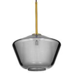 GLOBOSTAR® AMARIS 00873 Μοντέρνο Κρεμαστό Φωτιστικό Οροφής με Ντουί 1 x E27 AC 220-240V IP20 - Χρυσό Πλατίνα & Μαύρο Φιμέ - Μ30 x Π30 x Y22cm