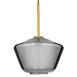 GLOBOSTAR® AMARIS 00873 Μοντέρνο Κρεμαστό Φωτιστικό Οροφής με Ντουί 1 x E27 AC 220-240V IP20 - Χρυσό Πλατίνα & Μαύρο Φιμέ - Μ30 x Π30 x Y22cm - Image 4