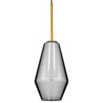 GLOBOSTAR® AMARIS 00874 Μοντέρνο Κρεμαστό Φωτιστικό Οροφής με Ντουί 1 x E27 AC 220-240V IP20 - Χρυσό Πλατίνα & Μαύρο Φιμέ - Μ17 x Π17 x Υ30cm