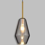 GLOBOSTAR® AMARIS 00874 Μοντέρνο Κρεμαστό Φωτιστικό Οροφής με Ντουί 1 x E27 AC 220-240V IP20 - Χρυσό Πλατίνα & Μαύρο Φιμέ - Μ17 x Π17 x Υ30cm - Image 2