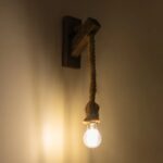 GLOBOSTAR® KENSI 00878 Boho Φωτιστικό Τοίχου - Απλίκα με Ντουί 1 x E27 AC 220-240V IP20 - Καφέ & Μπεζ - Μ7 x Π15 x Υ38cm - Image 3