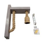 GLOBOSTAR® KENSI 00879 Boho Φωτιστικό Τοίχου - Απλίκα με Ντουί 1 x E27 AC 220-240V IP20 - Καφέ & Μπεζ - Μ7 x Π20 x Υ30cm - Image 7