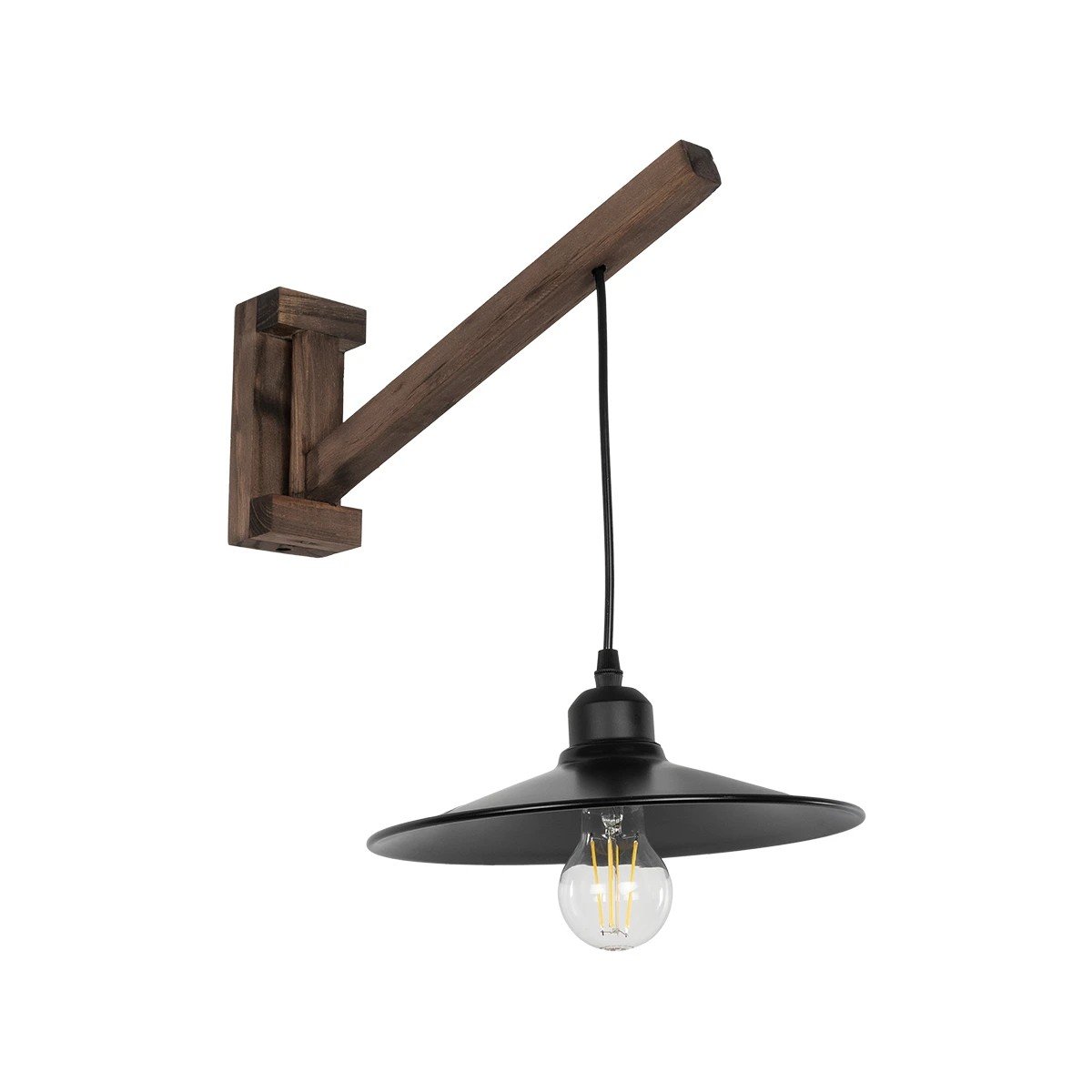 00882_0 GLOBOSTAR® JONAS 00882 Vintage Φωτιστικό Τοίχου - Απλίκα με Ντουί 1 x E27 AC 220-240V IP20 - Καφέ & Μαύρο - Μ26 x Π50 x Υ50cm - Image 1