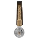 GLOBOSTAR® KENSI 00883 Boho Φωτιστικό Τοίχου - Απλίκα με Ντουί 1 x E27 AC 220-240V IP20 - Καφέ & Μπεζ - Μ7 x Π19 x Υ28cm - Image 5