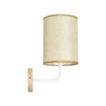 GLOBOSTAR® OASIS 00884 Μοντέρνο Φωτιστικό Τοίχου - Απλίκα με Ντουί 1 x E27 AC 220-240V IP20 - Λευκό & Μπεζ - Μ15 x Π20 x Υ35cm - Image 4