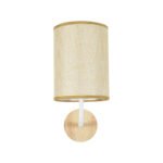 GLOBOSTAR® OASIS 00884 Μοντέρνο Φωτιστικό Τοίχου - Απλίκα με Ντουί 1 x E27 AC 220-240V IP20 - Λευκό & Μπεζ - Μ15 x Π20 x Υ35cm - Image 5