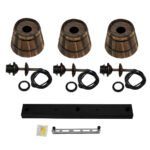 GLOBOSTAR® CEBU 00889 Vintage Κρεμαστό Φωτιστικό Οροφής με Ντουί 3 x E27 AC 220-240V IP20 - Καφέ & Μαύρο - Μ55.5 x Π18.5 x Y210cm - Image 11