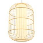 GLOBOSTAR® HIBISCUS 00891 Boho Κρεμαστό Φωτιστικό Οροφής με Ντουί 1 x E27 AC 220-240V IP20 - Μπεζ - Μ40 x Π40 x Υ60cm