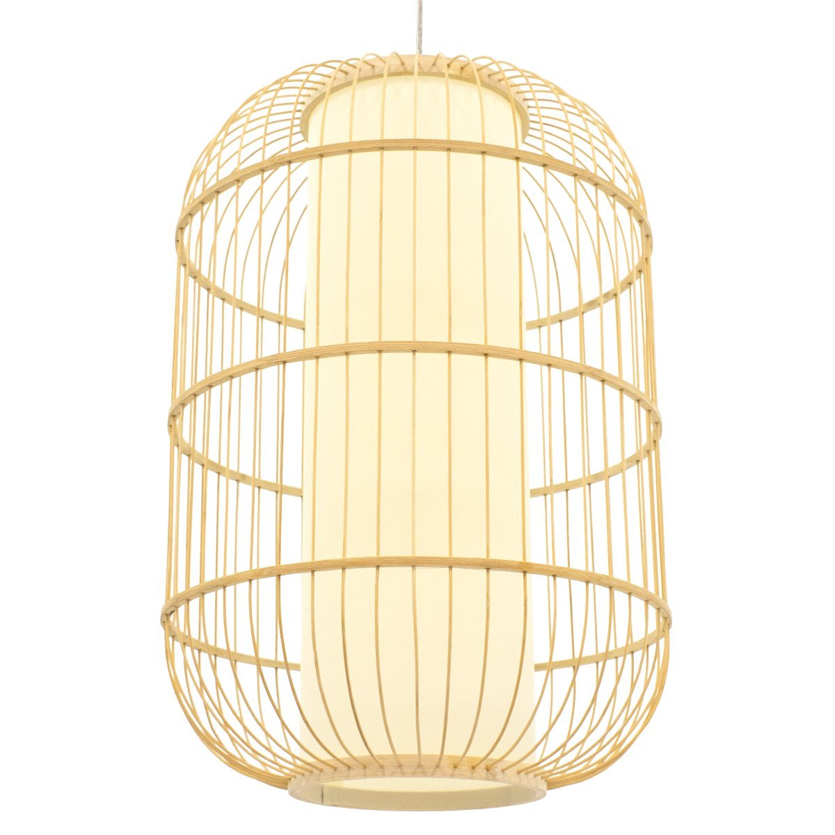 00891_00 GLOBOSTAR® HIBISCUS 00891 Boho Κρεμαστό Φωτιστικό Οροφής με Ντουί 1 x E27 AC 220-240V IP20 - Μπεζ - Μ40 x Π40 x Υ60cm - Image 1