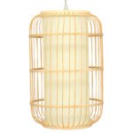 GLOBOSTAR® HIBISCUS 00893 Boho Κρεμαστό Φωτιστικό Οροφής με Ντουί 1 x E27 AC 220-240V IP20 - Μπεζ - Μ25 x Π25 x Υ42cm - Image 4