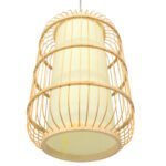 GLOBOSTAR® HIBISCUS 00893 Boho Κρεμαστό Φωτιστικό Οροφής με Ντουί 1 x E27 AC 220-240V IP20 - Μπεζ - Μ25 x Π25 x Υ42cm - Image 5