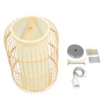 GLOBOSTAR® HIBISCUS 00893 Boho Κρεμαστό Φωτιστικό Οροφής με Ντουί 1 x E27 AC 220-240V IP20 - Μπεζ - Μ25 x Π25 x Υ42cm - Image 7