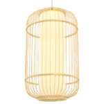 GLOBOSTAR® HIBISCUS 00894 Boho Κρεμαστό Φωτιστικό Οροφής με Ντουί 1 x E27 AC 220-240V IP20 - Μπεζ - Μ30 x Π30 x Υ50cm