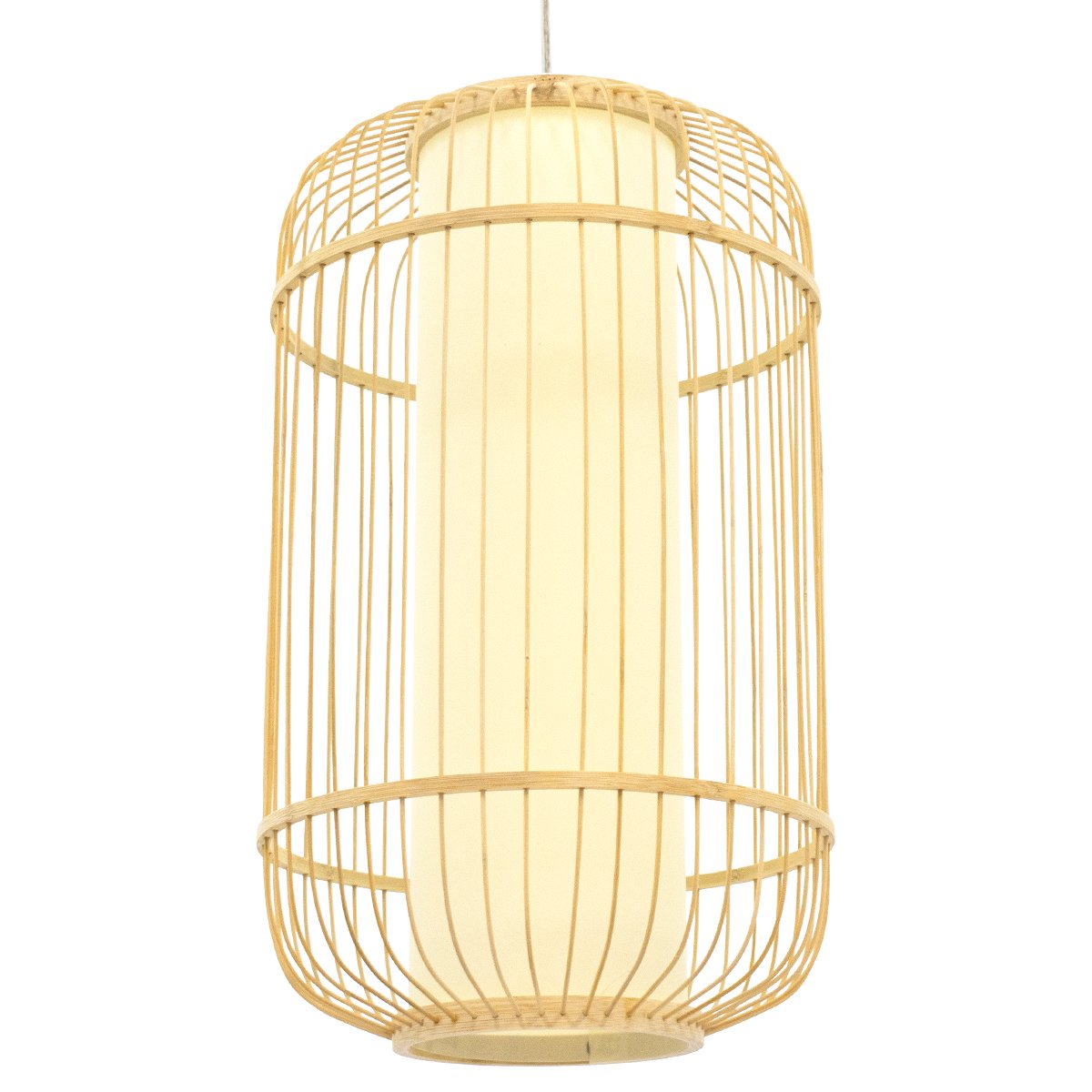 00894_00 GLOBOSTAR® HIBISCUS 00894 Boho Κρεμαστό Φωτιστικό Οροφής με Ντουί 1 x E27 AC 220-240V IP20 - Μπεζ - Μ30 x Π30 x Υ50cm - Image 1