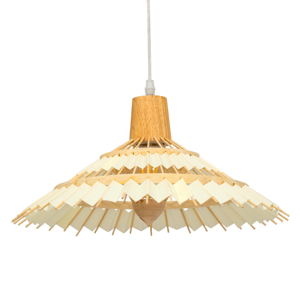 00897_0 GLOBOSTAR® VENTALIA 00897 Boho Κρεμαστό Φωτιστικό Οροφής με Ντουί 1 x E27 AC 220-240V IP20 - Μπεζ - Μ40 x Π40 x Y22cm - Image 1