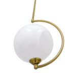 GLOBOSTAR® ISLA 00898 Μοντέρνο Φωτιστικό Οροφής με Ντουί 1 x E27 AC 220-240V IP20 - Λευκό & Χρυσό - Μ20 x Π20 x Υ33cm - Image 5