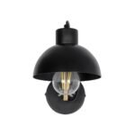 GLOBOSTAR® GRANT 00902 Μοντέρνο Φωτιστικό Τοίχου - Απλίκα με Ντουί 1 x E27 AC 220-240V IP20 - Μαύρο & Μπεζ - Μ15 x Π23 x Υ22cm - Image 4