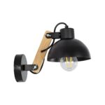 GLOBOSTAR® GRANT 00902 Μοντέρνο Φωτιστικό Τοίχου - Απλίκα με Ντουί 1 x E27 AC 220-240V IP20 - Μαύρο & Μπεζ - Μ15 x Π23 x Υ22cm - Image 5