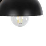 GLOBOSTAR® GRANT 00902 Μοντέρνο Φωτιστικό Τοίχου - Απλίκα με Ντουί 1 x E27 AC 220-240V IP20 - Μαύρο & Μπεζ - Μ15 x Π23 x Υ22cm - Image 6