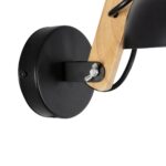 GLOBOSTAR® GRANT 00902 Μοντέρνο Φωτιστικό Τοίχου - Απλίκα με Ντουί 1 x E27 AC 220-240V IP20 - Μαύρο & Μπεζ - Μ15 x Π23 x Υ22cm - Image 7