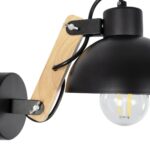 GLOBOSTAR® GRANT 00902 Μοντέρνο Φωτιστικό Τοίχου - Απλίκα με Ντουί 1 x E27 AC 220-240V IP20 - Μαύρο & Μπεζ - Μ15 x Π23 x Υ22cm - Image 8