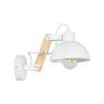 GLOBOSTAR® GRANT 00903 Μοντέρνο Φωτιστικό Τοίχου - Απλίκα με Ντουί 1 x E27 AC 220-240V IP20 - Λευκό & Μπεζ - Μ15 x Π23 x Υ22cm - Image 5