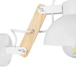 GLOBOSTAR® GRANT 00903 Μοντέρνο Φωτιστικό Τοίχου - Απλίκα με Ντουί 1 x E27 AC 220-240V IP20 - Λευκό & Μπεζ - Μ15 x Π23 x Υ22cm - Image 8