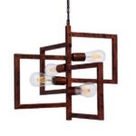 GLOBOSTAR® LOOP 00905 Μοντέρνο Κρεμαστό Φωτιστικό Οροφής με Ντουί 4 x E27 AC 220-240V IP20 - Χάλκινο - Μ52 x Π52 x Υ42cm