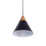 GLOBOSTAR® SHADE 00906 Μοντέρνο Κρεμαστό Φωτιστικό Οροφής με Ντουί 1 x E27 AC 220-240V IP20 - Μαύρο & Μπεζ - Μ23 x Π23 x Υ22cm - Image 6