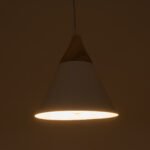 GLOBOSTAR® SHADE 00907 Μοντέρνο Κρεμαστό Φωτιστικό Οροφής με Ντουί 1 x E27 AC 220-240V IP20 - Λευκό & Μπεζ - Μ23 x Π23 x Υ22cm - Image 2