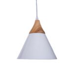 GLOBOSTAR® SHADE 00907 Μοντέρνο Κρεμαστό Φωτιστικό Οροφής με Ντουί 1 x E27 AC 220-240V IP20 - Λευκό & Μπεζ - Μ23 x Π23 x Υ22cm - Image 4