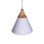 GLOBOSTAR® SHADE 00907 Μοντέρνο Κρεμαστό Φωτιστικό Οροφής με Ντουί 1 x E27 AC 220-240V IP20 - Λευκό & Μπεζ - Μ23 x Π23 x Υ22cm - Image 5