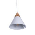 GLOBOSTAR® SHADE 00907 Μοντέρνο Κρεμαστό Φωτιστικό Οροφής με Ντουί 1 x E27 AC 220-240V IP20 - Λευκό & Μπεζ - Μ23 x Π23 x Υ22cm - Image 6