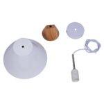 GLOBOSTAR® SHADE 00907 Μοντέρνο Κρεμαστό Φωτιστικό Οροφής με Ντουί 1 x E27 AC 220-240V IP20 - Λευκό & Μπεζ - Μ23 x Π23 x Υ22cm - Image 9