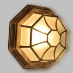 GLOBOSTAR® RUBY 00913 Vintage Φωτιστικό Οροφής με Ντουί 1 x E27 AC 220-240V IP20 - Χάλκινο Εφέ Σκουριάς - Μ21 x Π21 x Υ10cm - Image 3