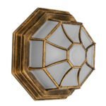 GLOBOSTAR® RUBY 00913 Vintage Φωτιστικό Οροφής με Ντουί 1 x E27 AC 220-240V IP20 - Χάλκινο Εφέ Σκουριάς - Μ21 x Π21 x Υ10cm - Image 4