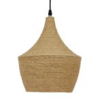 GLOBOSTAR® SHANGHAI ROPE 00916 Boho Κρεμαστό Φωτιστικό Οροφής με Ντουί 1 x E27 AC 220-240V IP20 - Μπεζ - Μ24 x Π24 x Υ30cm - Image 4