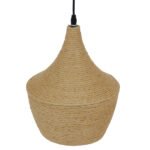 GLOBOSTAR® SHANGHAI ROPE 00916 Boho Κρεμαστό Φωτιστικό Οροφής με Ντουί 1 x E27 AC 220-240V IP20 - Μπεζ - Μ24 x Π24 x Υ30cm - Image 5