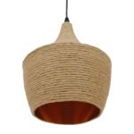 GLOBOSTAR® SHANGHAI ROPE 00916 Boho Κρεμαστό Φωτιστικό Οροφής με Ντουί 1 x E27 AC 220-240V IP20 - Μπεζ - Μ24 x Π24 x Υ30cm - Image 6