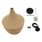 GLOBOSTAR® SHANGHAI ROPE 00916 Boho Κρεμαστό Φωτιστικό Οροφής με Ντουί 1 x E27 AC 220-240V IP20 - Μπεζ - Μ24 x Π24 x Υ30cm - Image 9