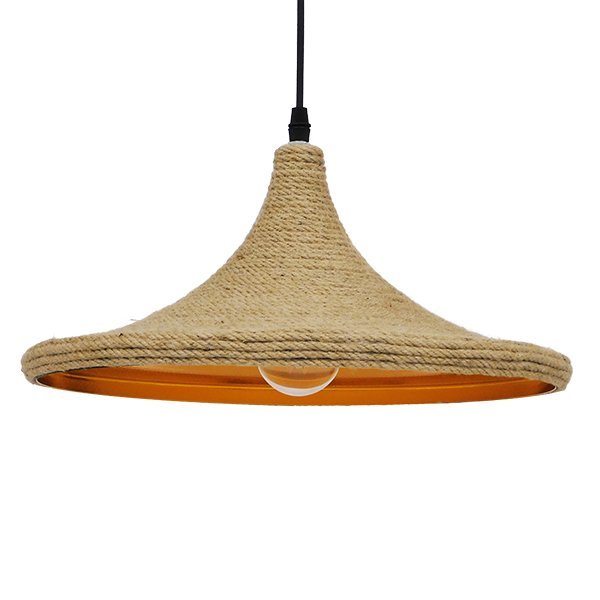 00917_0 GLOBOSTAR® SHANGHAI ROPE 00917 Boho Κρεμαστό Φωτιστικό Οροφής με Ντουί 1 x E27 AC 220-240V IP20 - Μπεζ - Μ37 x Π37 x Υ20cm - Image 1